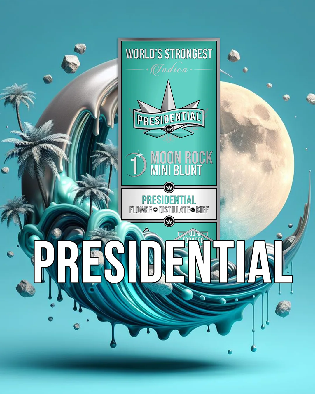 Presidential x THC Design mini blunt collaboration package